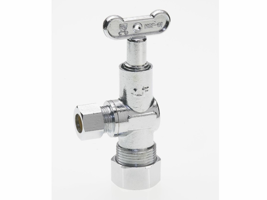 Valves, Fittings & Connectors ProLine Series Angle Stops | Chrome Plated Brass 5/8-In Comp X 3/8-In Comp Angle Stop W/Loose Key