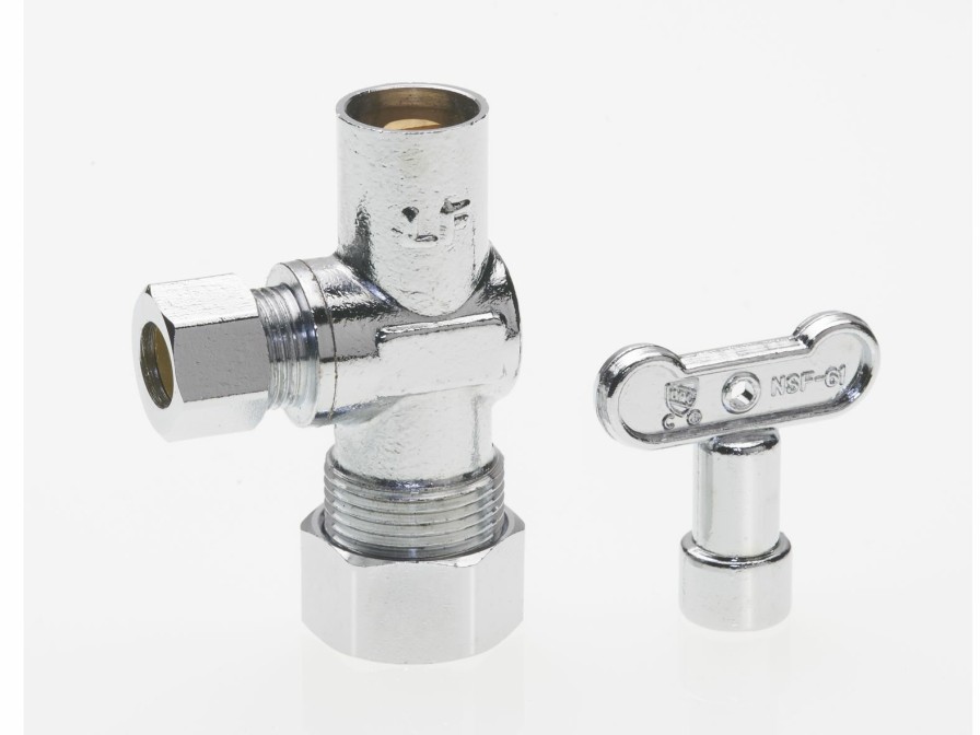 Valves, Fittings & Connectors ProLine Series Angle Stops | Chrome Plated Brass 5/8-In Comp X 3/8-In Comp Angle Stop W/Loose Key