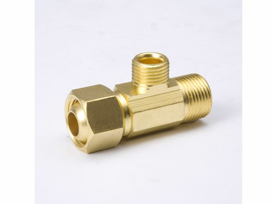 Valves, Fittings & Connectors ProLine Series Metal | Brass 3/8-In Comp X 3/8-In Comp X 1/4-In Comp Ez-Connect Tee