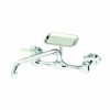 Bath & Kitchen Products B&K Utility | Wallmount Heavy Duty Brass W/ Soap Dish - 8" Tubular Spout - Chrome